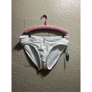 Mynah White High Rise Bikini Bottom Woman’s Size XL NEW